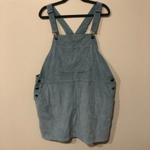 Light Blue Corduroy Overall Dress